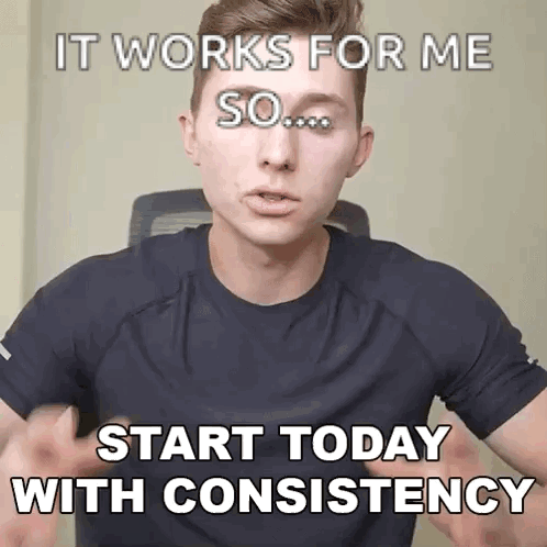 Man In Black Shirt It Works For Me So Start Today With Consistency GIF