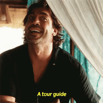 Man In Black Shirt Laughing Saying Tour Guide GIF