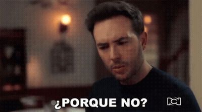 Man In Black Shirt Making Funny Face Asking Why No GIF