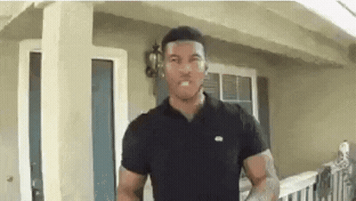Man In Black Shirt Making Funny Face GIF