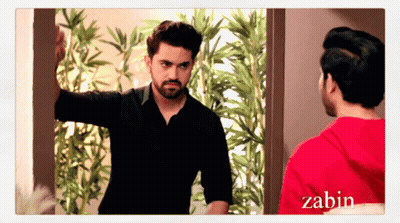 Man In Black Shirt Next To Man In Red Shirt Zabin GIF