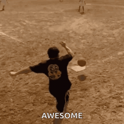 Man In Black Shirt Number 8 Kicking Ball Saying Awesome GIF
