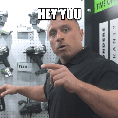 Man In Black Shirt Pointing To Flex Tool GIF