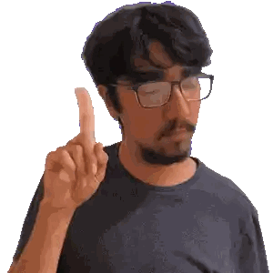 Man In Black Shirt Pointing Up Sticker