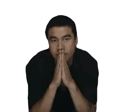 Man In Black Shirt Praying Sticker