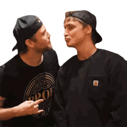 Man In Black Shirt Proof Standing Next To Another Man Sticker