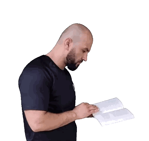 Man In Black Shirt Reading Book Sticker