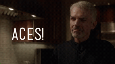 Man In Black Shirt Saying Aces GIF