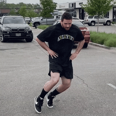 Man In Black Shirt Saying Amarillo Running GIF