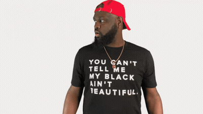 Man In Black Shirt Saying Black Is Beautiful GIF