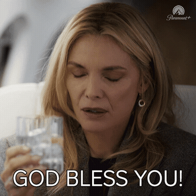 Man In Black Shirt Saying Bless You GIF