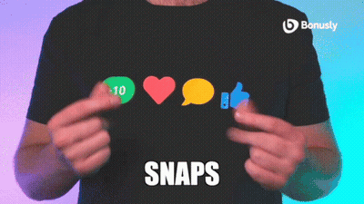 Man In Black Shirt Saying Bonusly Snaps GIF