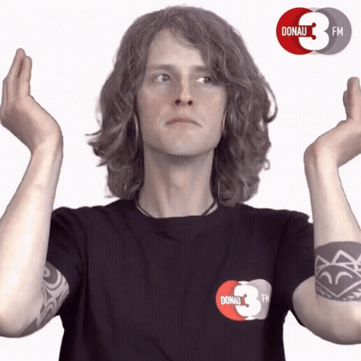 Man In Black Shirt Saying Donau 3 Fm GIF