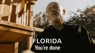 Man In Black Shirt Saying Florida You're Done GIF
