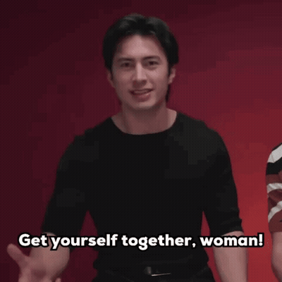 Man In Black Shirt Saying Get Yourself Together Woman GIF
