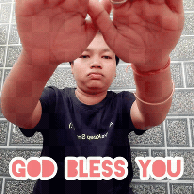 Man In Black Shirt Saying God Bless You GIF