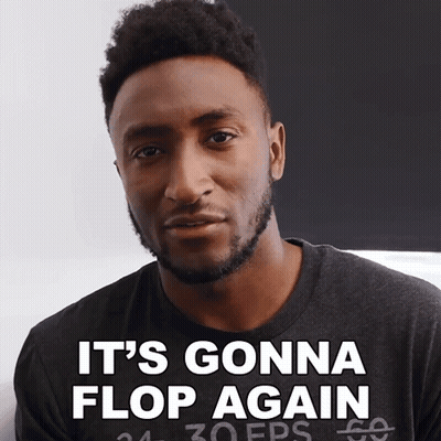 Man In Black Shirt Saying Gonna Flop Again GIF