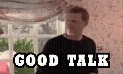 Man In Black Shirt Saying Good Talk GIF
