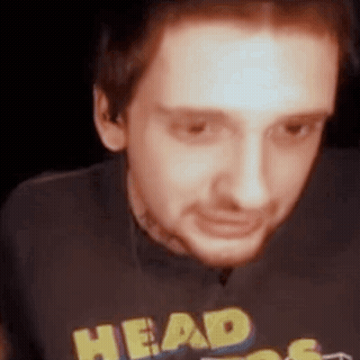 Man In Black Shirt Saying Head GIF