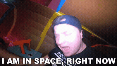 Man In Black Shirt Saying I Am In Space Right Now GIF