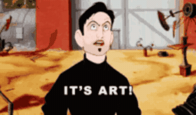 Man In Black Shirt Saying It's Art GIF