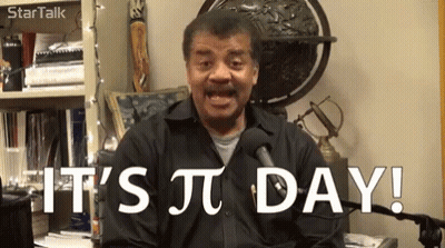 Man In Black Shirt Saying It's Pi Day GIF