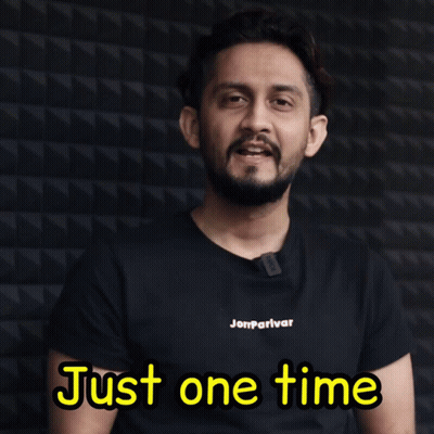 Man In Black Shirt Saying Jonparivar Points At Camera Just One Time GIF