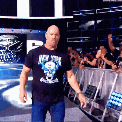 Man In Black Shirt Saying New York Walking On Stage GIF
