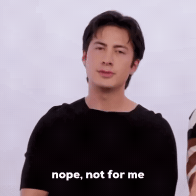 Man In Black Shirt Saying Nope Not For Me GIF