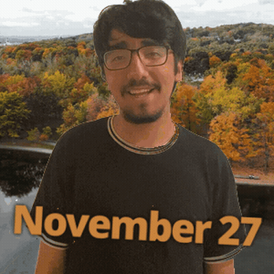 Man In Black Shirt Saying November 27 GIF
