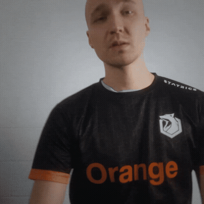 Man In Black Shirt Saying Orange GIF