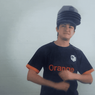 Man In Black Shirt Saying Orange GIF