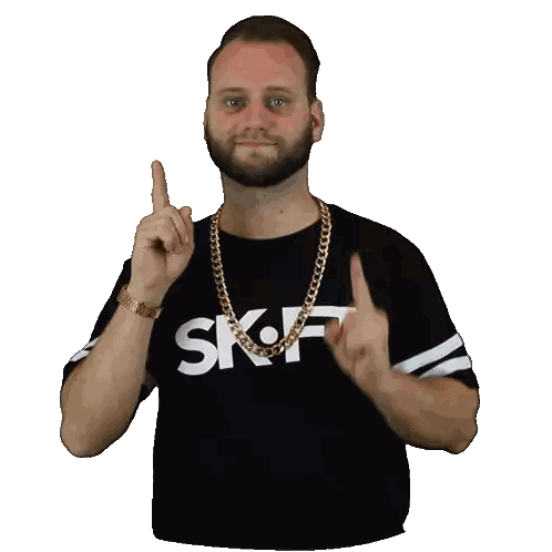 Man In Black Shirt Saying SKF Sticker