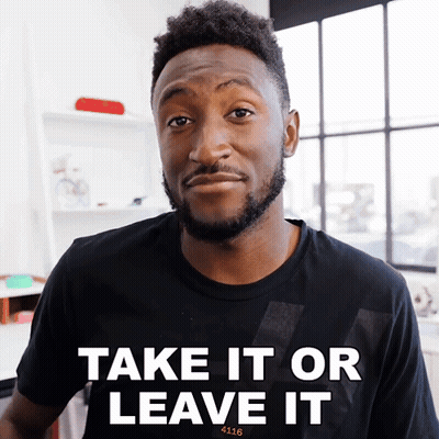 Man In Black Shirt Saying Take It Or Leave It GIF