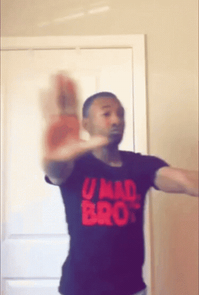 Man In Black Shirt Saying U Mad Bro GIF