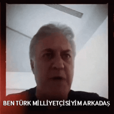 Man In Black Shirt Says Ben Turk Milletcisiyim Arkadaş GIF
