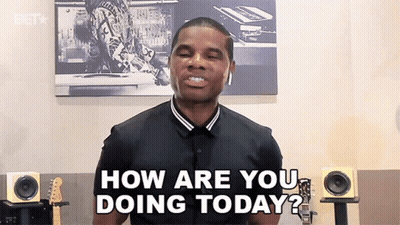 Man In Black Shirt Says How Are You Doing Today GIF