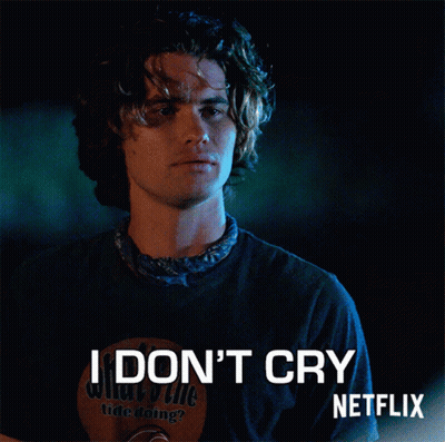 Man In Black Shirt Says I Don't Cry GIF