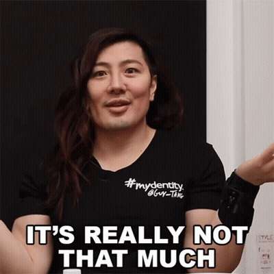 Man In Black Shirt Says It's Really Not That Much GIF