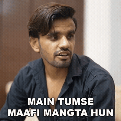 Man In Black Shirt Says Main Tumse Maafi Mangta Hun GIF