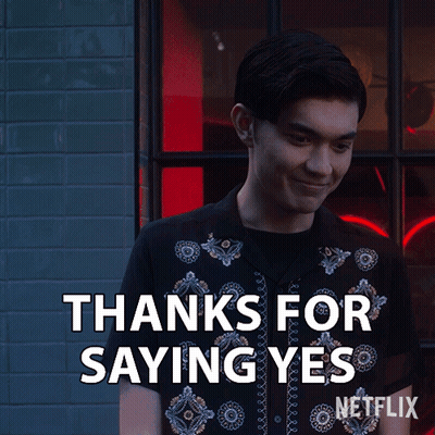 Man In Black Shirt Says Thanks For Saying Yes Netflix GIF
