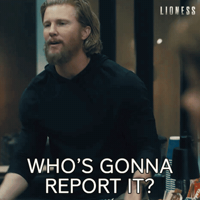 Man In Black Shirt Says Who's Gonna Report It GIF