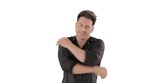 Man In Black Shirt Smiling And Dancing Sticker