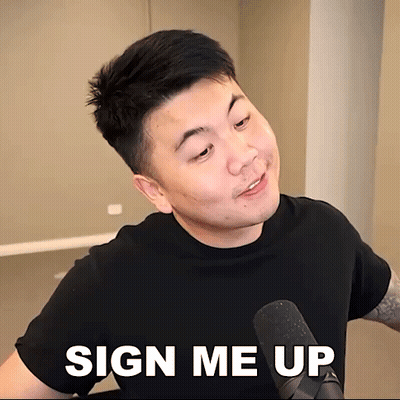 Man In Black Shirt Talking Into Microphone Sign Me Up GIF