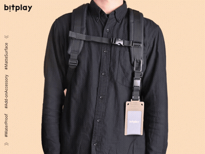 Man In Black Shirt With Backpack And Bitplay Wallet GIF