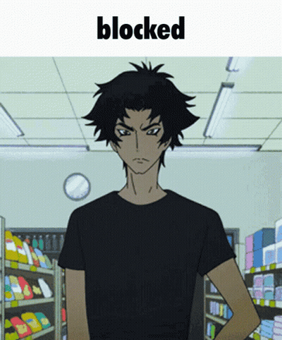 Man In Black Shirt With Blocked Above GIF
