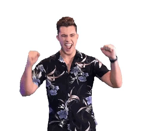 Man In Black Shirt With Blue Flowers Sticker
