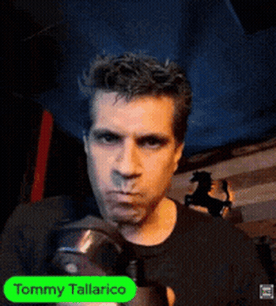 Man In Black Shirt With Green Tommy Tallarico Sticker GIF