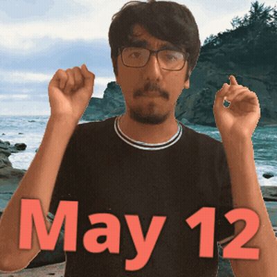 Man In Black Shirt With May 12 GIF