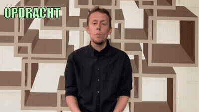 Man In Black Shirt With Opdracht GIF
